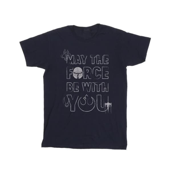 Star Wars Girls The Mandalorian May The Force Mando Cotton T-Shirt