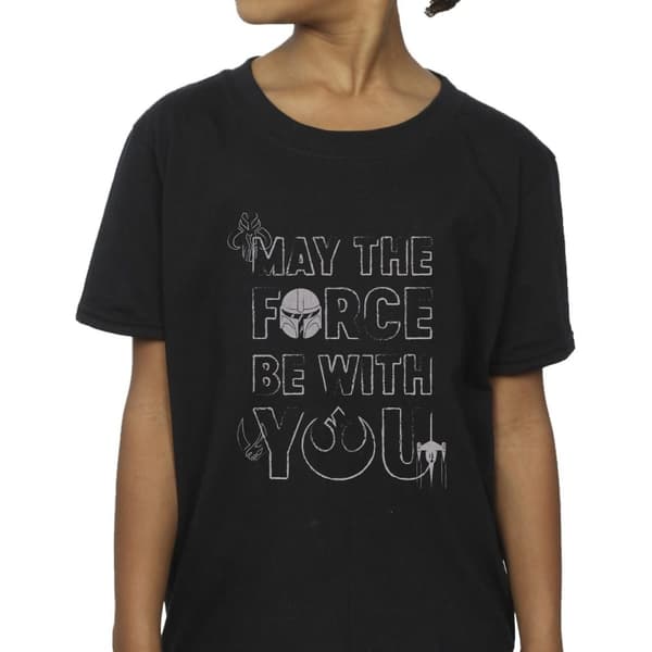 Star Wars Girls The Mandalorian May The Force Mando Cotton T-Shirt