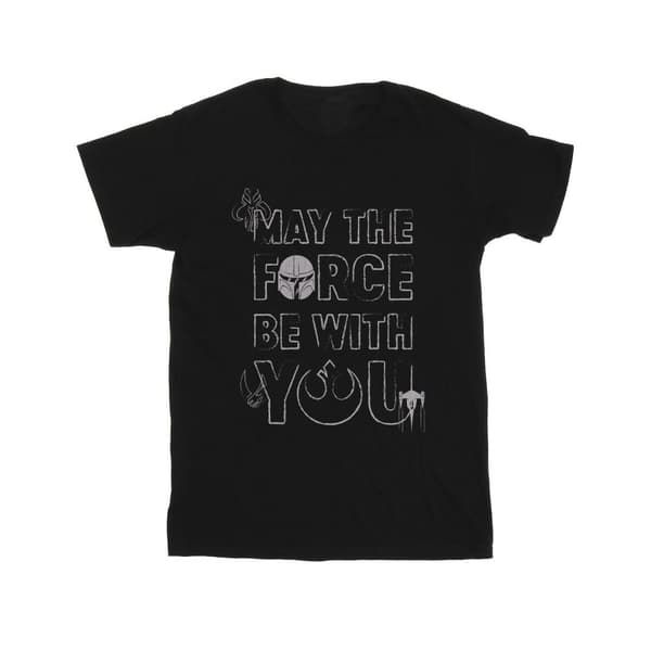 Star Wars Girls The Mandalorian May The Force Mando Cotton T-Shirt