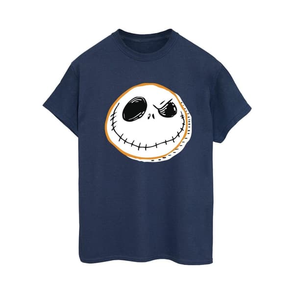 Disney Dam/Tjej The Nightmare Before Christmas Jack Face Boyfriend T-shirt i bomull