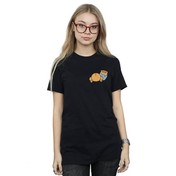 Disney Dam/kvinnor Winnie the Pooh - Boyfriend-t-shirt i bomull med brösttryck på baksidan