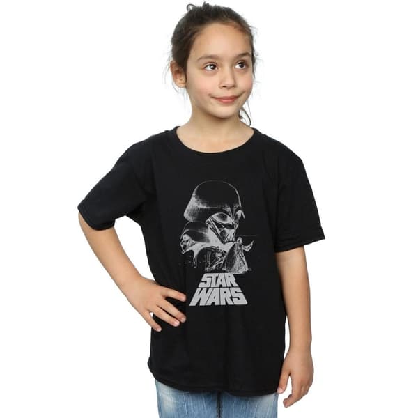 Star Wars T-shirt i bomull med Darth Vader-skiss för flickor