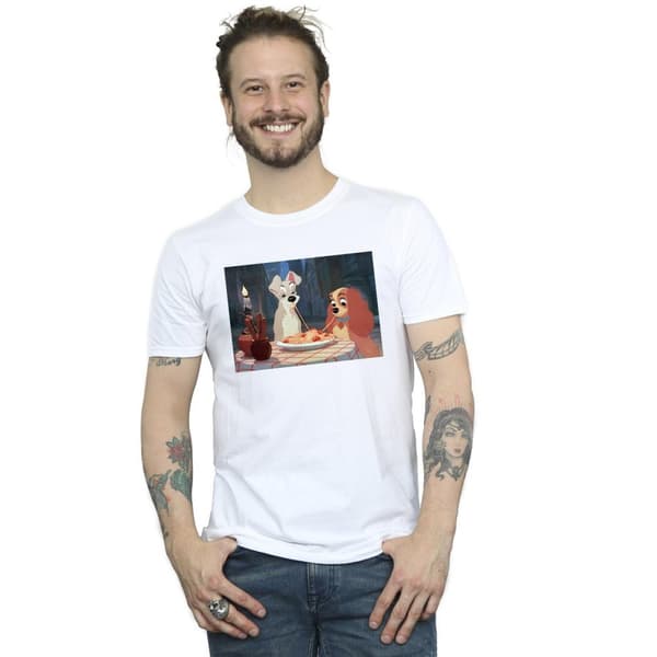 Disney Herr T-shirt med foto på spagetti från Lady And The Tramp