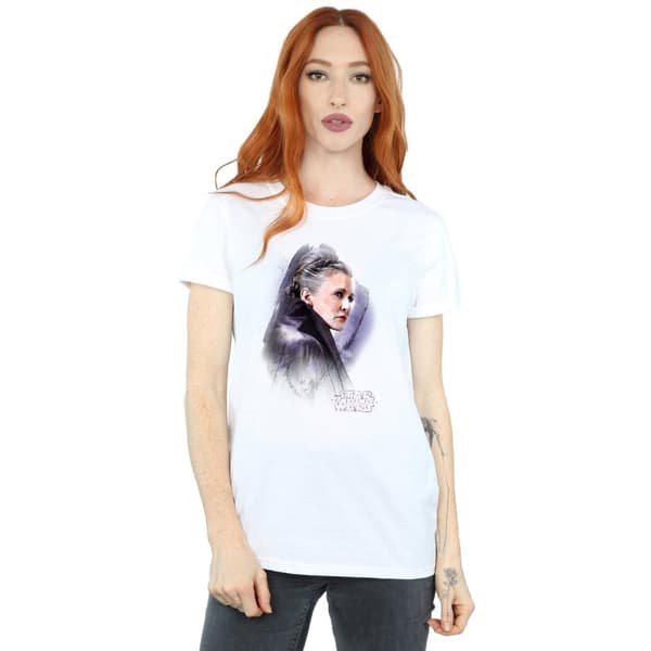 Star Wars Womens/Ladies The Last Jedi Leia Brushed Cotton Boyfriend T-Shirt