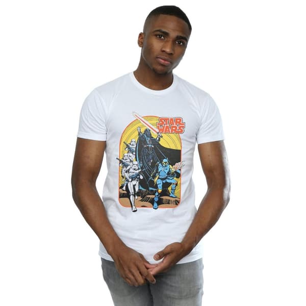Star Wars Mens Vintage Comic Scene T-Shirt