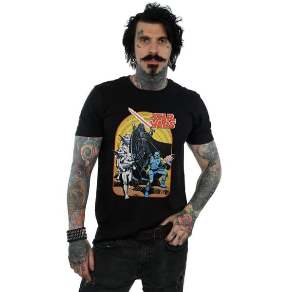 Star Wars Mens Vintage Comic Scene T-Shirt