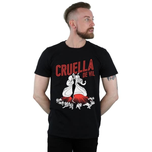 Disney Mens Cruella De Vil Dalmatiner T-shirt