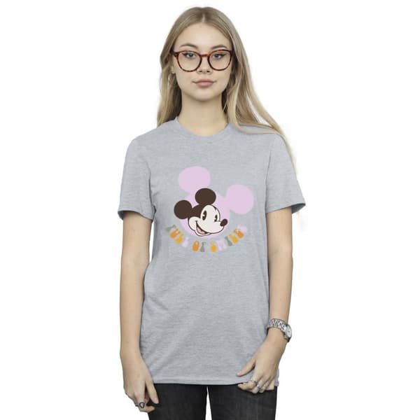 Disney Dam/Tjej Musse Pigg full av leenden bomull boyfriend t-shirt