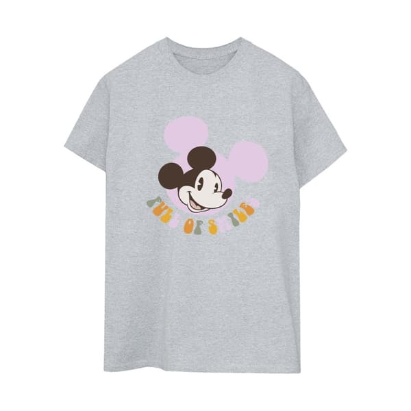 Disney Dam/Tjej Musse Pigg full av leenden bomull boyfriend t-shirt
