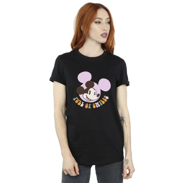 Disney Dam/Tjej Musse Pigg full av leenden bomull boyfriend t-shirt