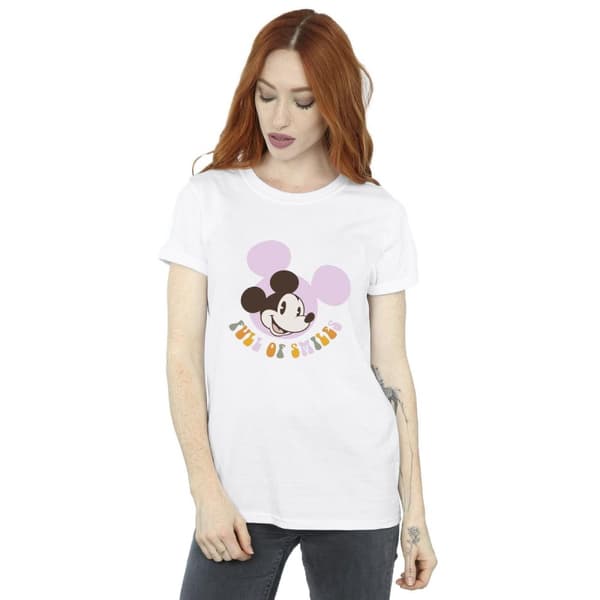 Disney Dam/Tjej Musse Pigg full av leenden bomull boyfriend t-shirt