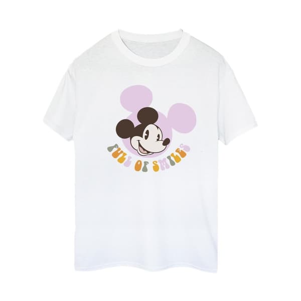 Disney Dam/Tjej Musse Pigg full av leenden bomull boyfriend t-shirt