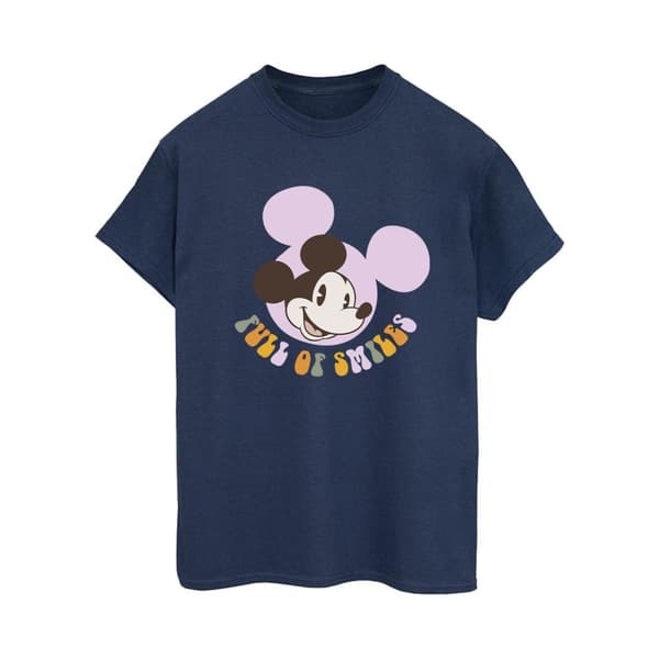 Disney Dam/Tjej Musse Pigg full av leenden bomull boyfriend t-shirt