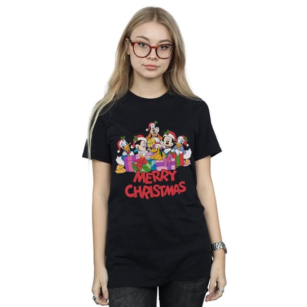 Disney Dam/Tjej - Musse Pigg och hans vänner - jul - Boyfriend-t-shirt i bomull