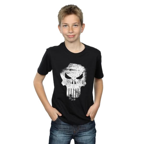 Marvel Pojkar - The Punisher - T-shirt med disträ dödskalle