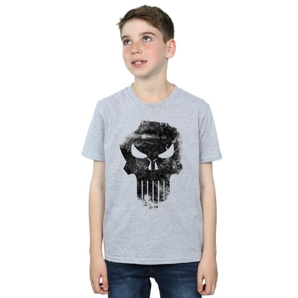 Marvel Pojkar - The Punisher - T-shirt med disträ dödskalle