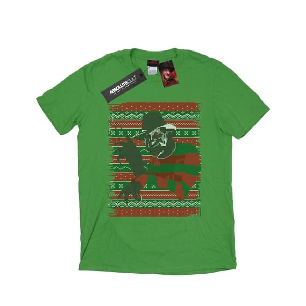 A Nightmare On Elm Street Womens/Ladies Christmas Fair Isle Cotton Boyfriend T-Shirt