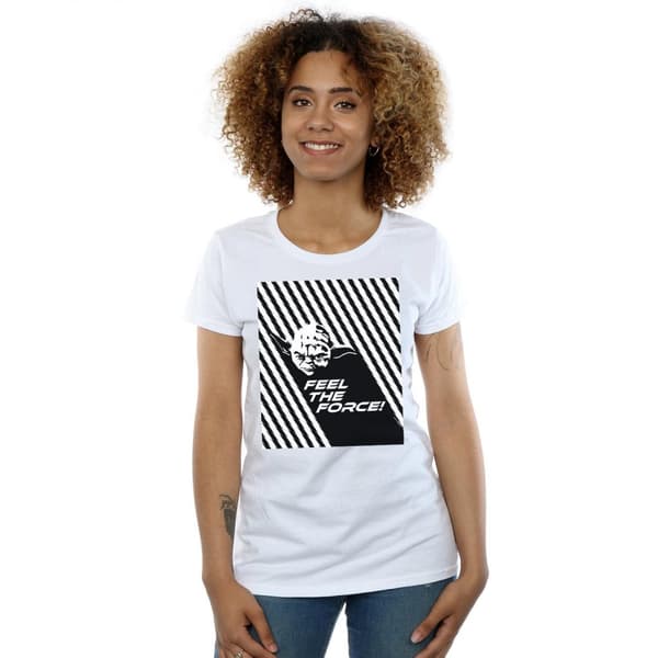 Star Wars Womens/Ladies Yoda Feel The Force Cotton T-Shirt