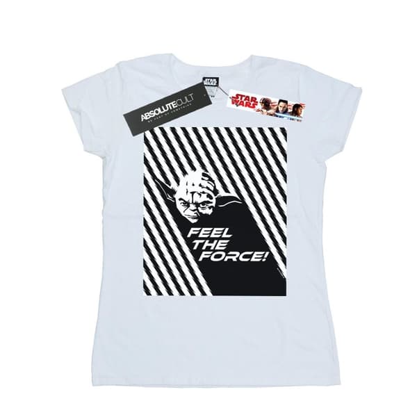 Star Wars Womens/Ladies Yoda Feel The Force Cotton T-Shirt White L