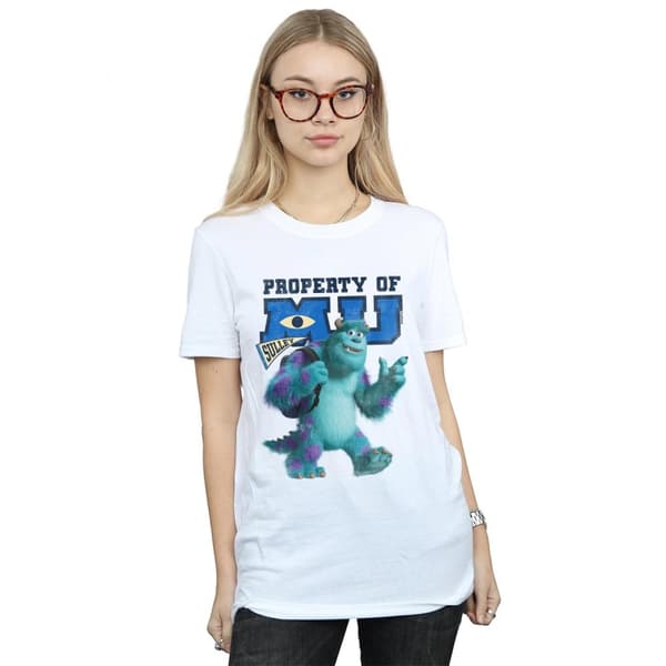 Disney Womens/Ladies Monsters University Property Of MU Sulley Cotton Boyfriend T-Shirt