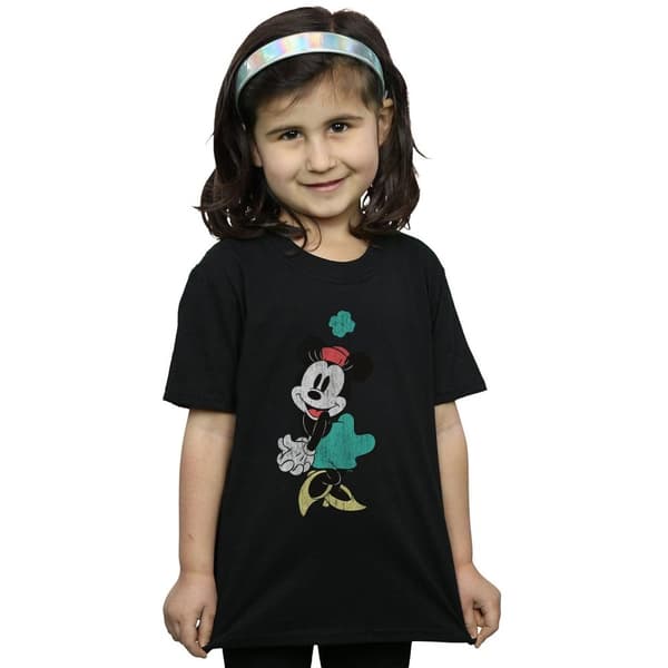 Disney Girls Minnie Mouse Shamrock Hat Cotton T-Shirt
