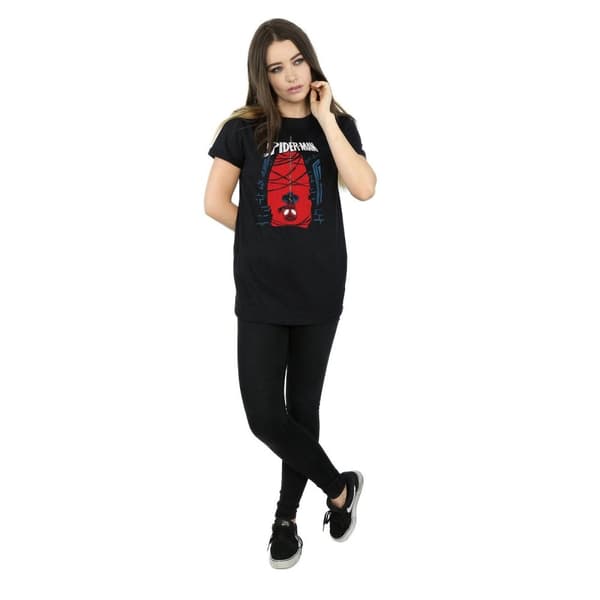 Marvel Womens/Ladies Spider-Man Hanging Sketch Cotton Boyfriend T-Shirt