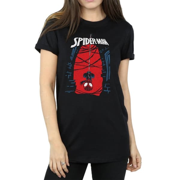 Marvel Womens/Ladies Spider-Man Hanging Sketch Cotton Boyfriend T-Shirt