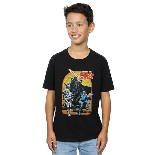 Star Wars Boys Vintage Comic Scene T-Shirt