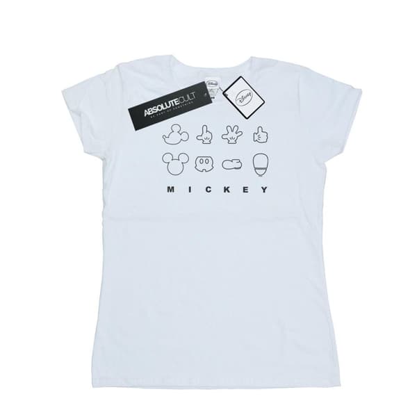 Disney Womens/Ladies Mickey Mouse Deconstructed Cotton T-Shirt