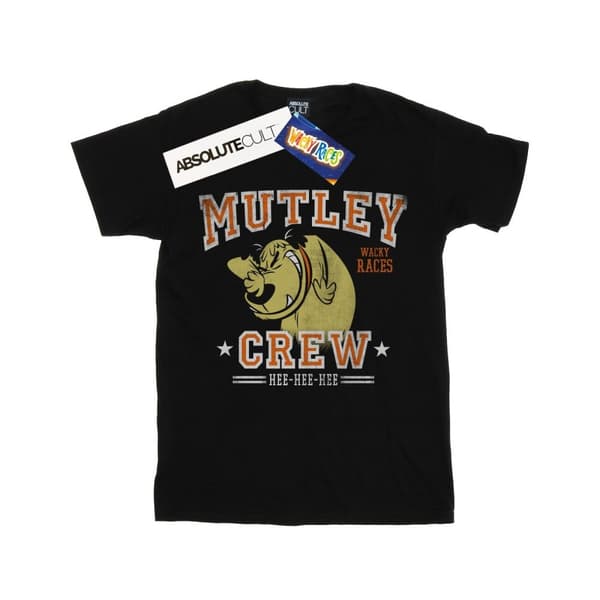 Wacky Races Womens/Ladies Mutley Crew Cotton Boyfriend T-Shirt Black 3XL