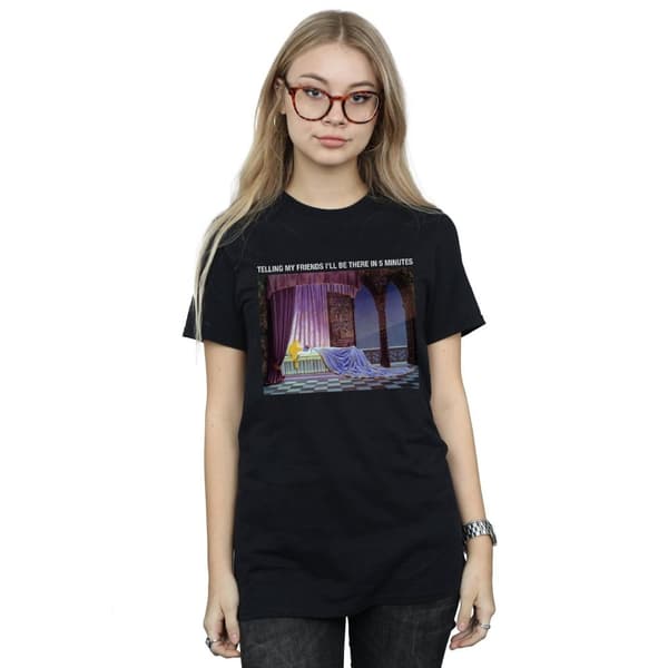 Disney Womens/Ladies Sleeping Beauty I´ll Be There In 5 Cotton Boyfriend T-Shirt