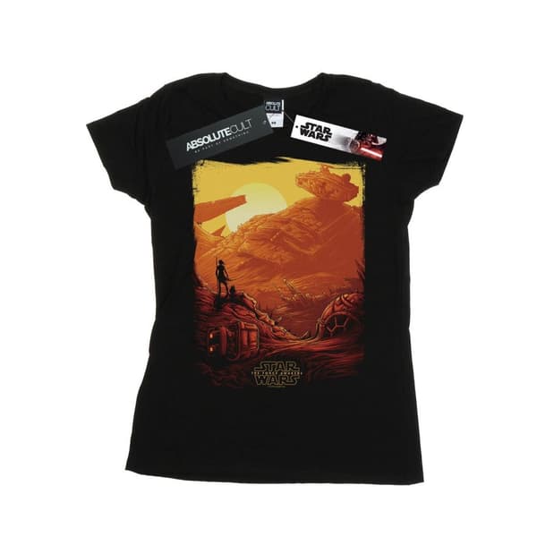 Star Wars: The Force Awakens Dam/Tjej Rey Art Poster T-shirt i bomull