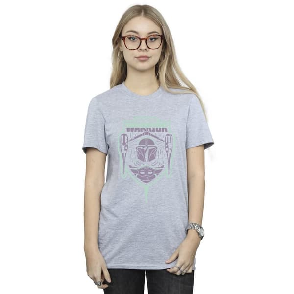 Star Wars Womens/Ladies The Mandalorian Fierce Warrior Patch Cotton Boyfriend T-Shirt