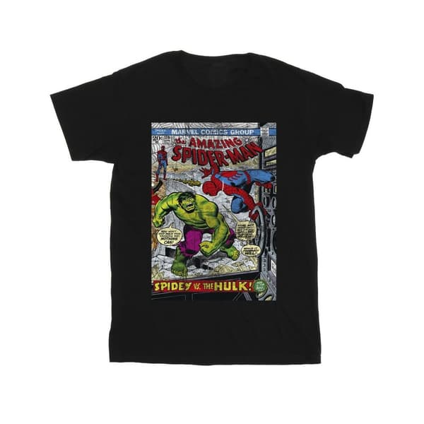 Marvel Spider-Man VS Hulk - T-shirt i bomull med omslag för flickor
