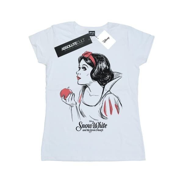 Disney Womens/Ladies Snow White Apple Sketch Cotton T-Shirt White L