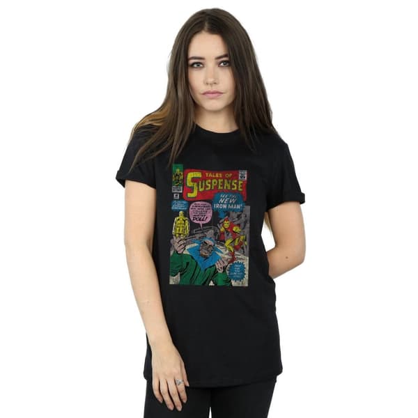 Marvel Dam/kvinnor Iron Man - T-shirt i bomull med tryck för pojkvän