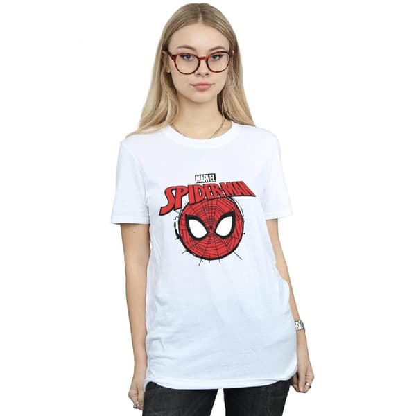Marvel Dam/Tjej Spider-Man Logo Head Boyfriend T-shirt i bomull