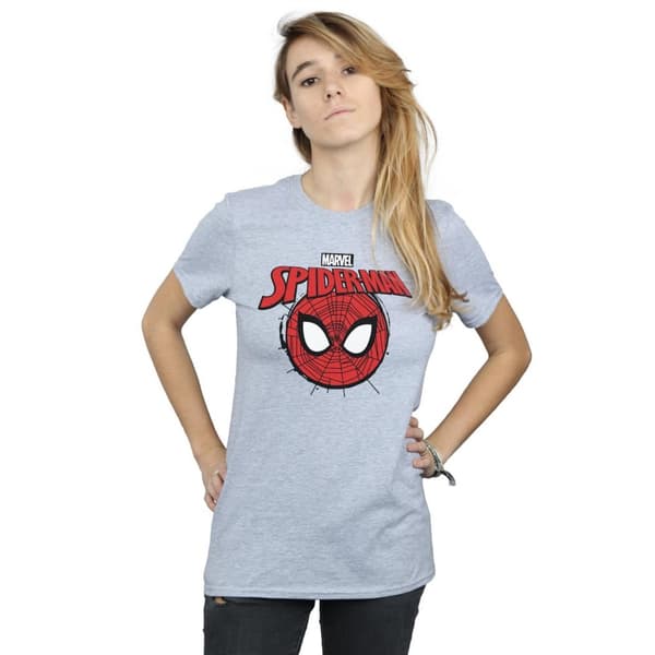 Marvel Dam/Tjej Spider-Man Logo Head Boyfriend T-shirt i bomull