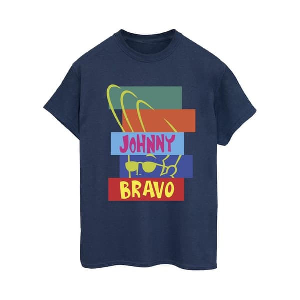 Johnny Bravo Womens/Ladies Rectangle Pop Art Cotton Boyfriend T-Shirt