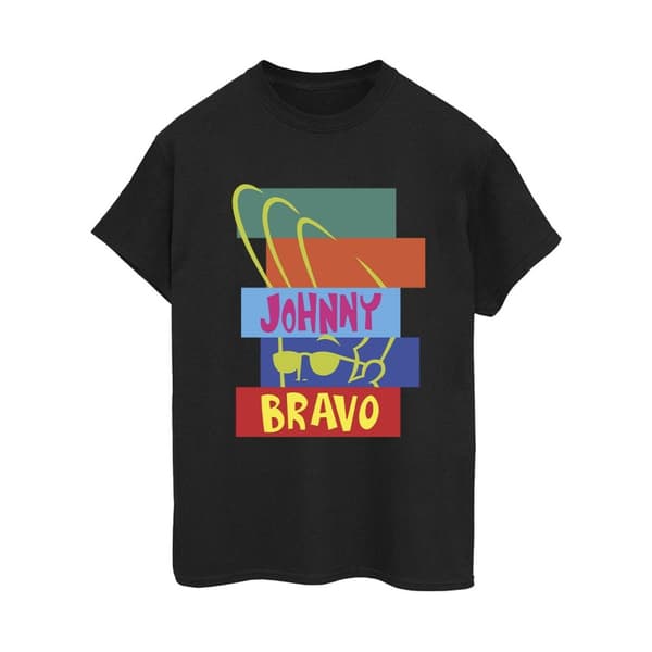 Johnny Bravo Womens/Ladies Rectangle Pop Art Cotton Boyfriend T-Shirt