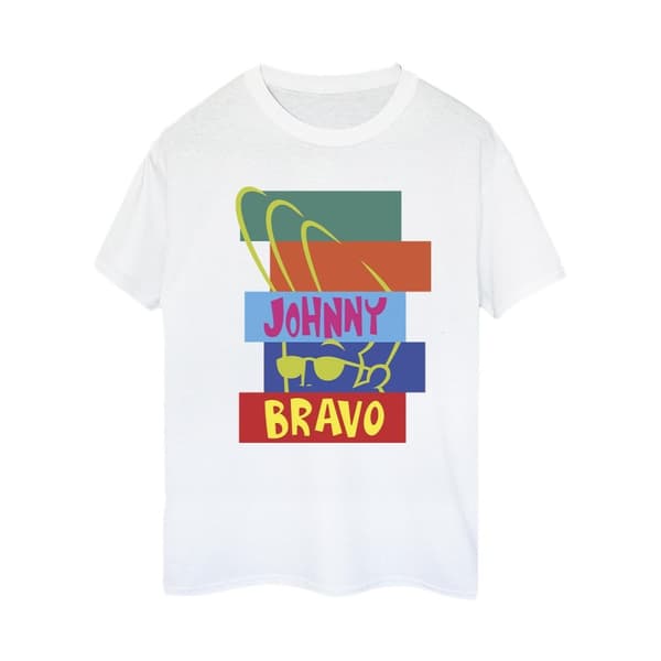 Johnny Bravo Womens/Ladies Rectangle Pop Art Cotton Boyfriend T-Shirt