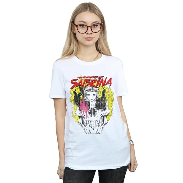 The Chilling Adventures Of Sabrina Dam/kvinn Icon Skull Boyfriend T-shirt i bomull