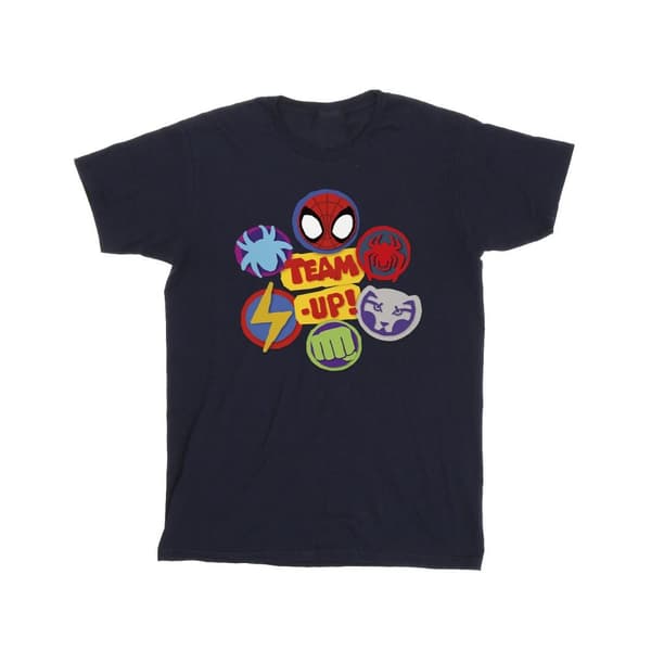 Marvel T-shirt i bomull för flickor Spidey And His Amazing Friends Team Up