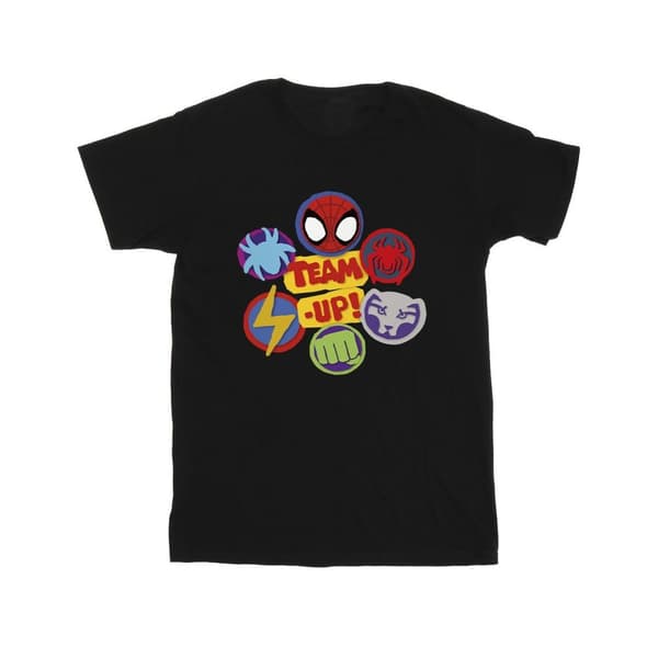 Marvel T-shirt i bomull för flickor Spidey And His Amazing Friends Team Up