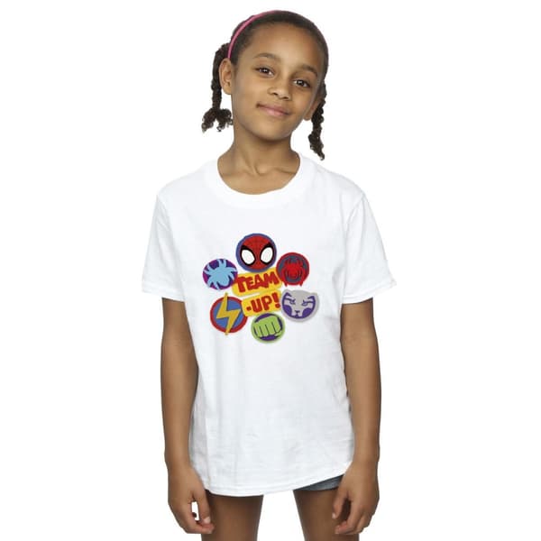Marvel T-shirt i bomull för flickor Spidey And His Amazing Friends Team Up