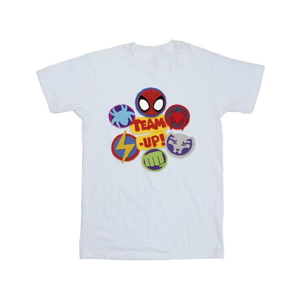 Marvel T-shirt i bomull för flickor Spidey And His Amazing Friends Team Up