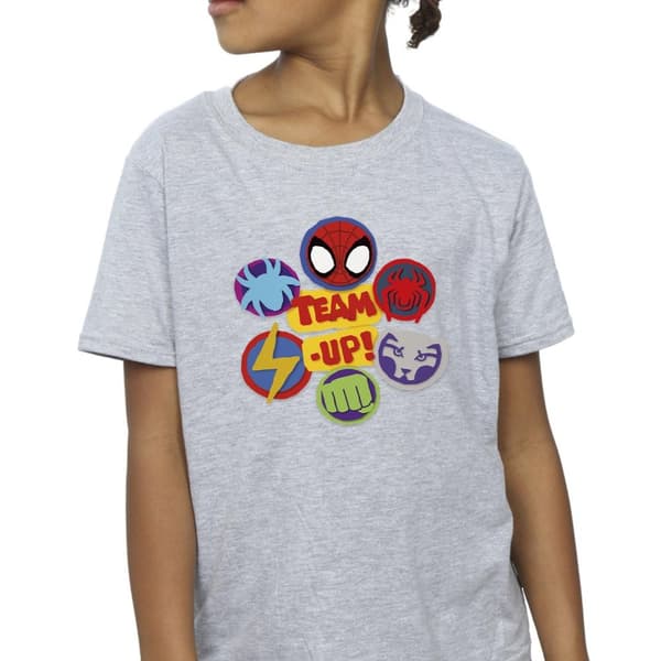 Marvel T-shirt i bomull för flickor Spidey And His Amazing Friends Team Up