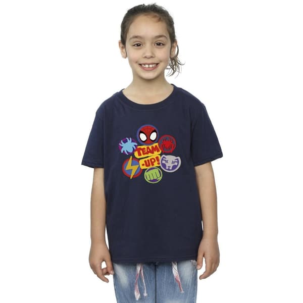 Marvel T-shirt i bomull för flickor Spidey And His Amazing Friends Team Up