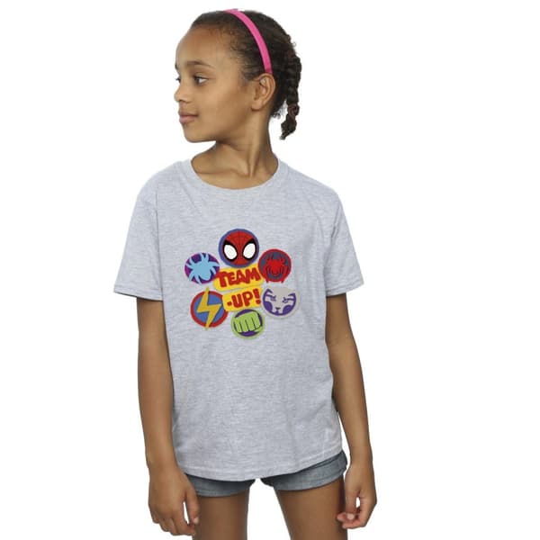 Marvel T-shirt i bomull för flickor Spidey And His Amazing Friends Team Up