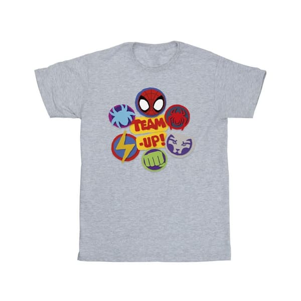 Marvel T-shirt i bomull för flickor Spidey And His Amazing Friends Team Up